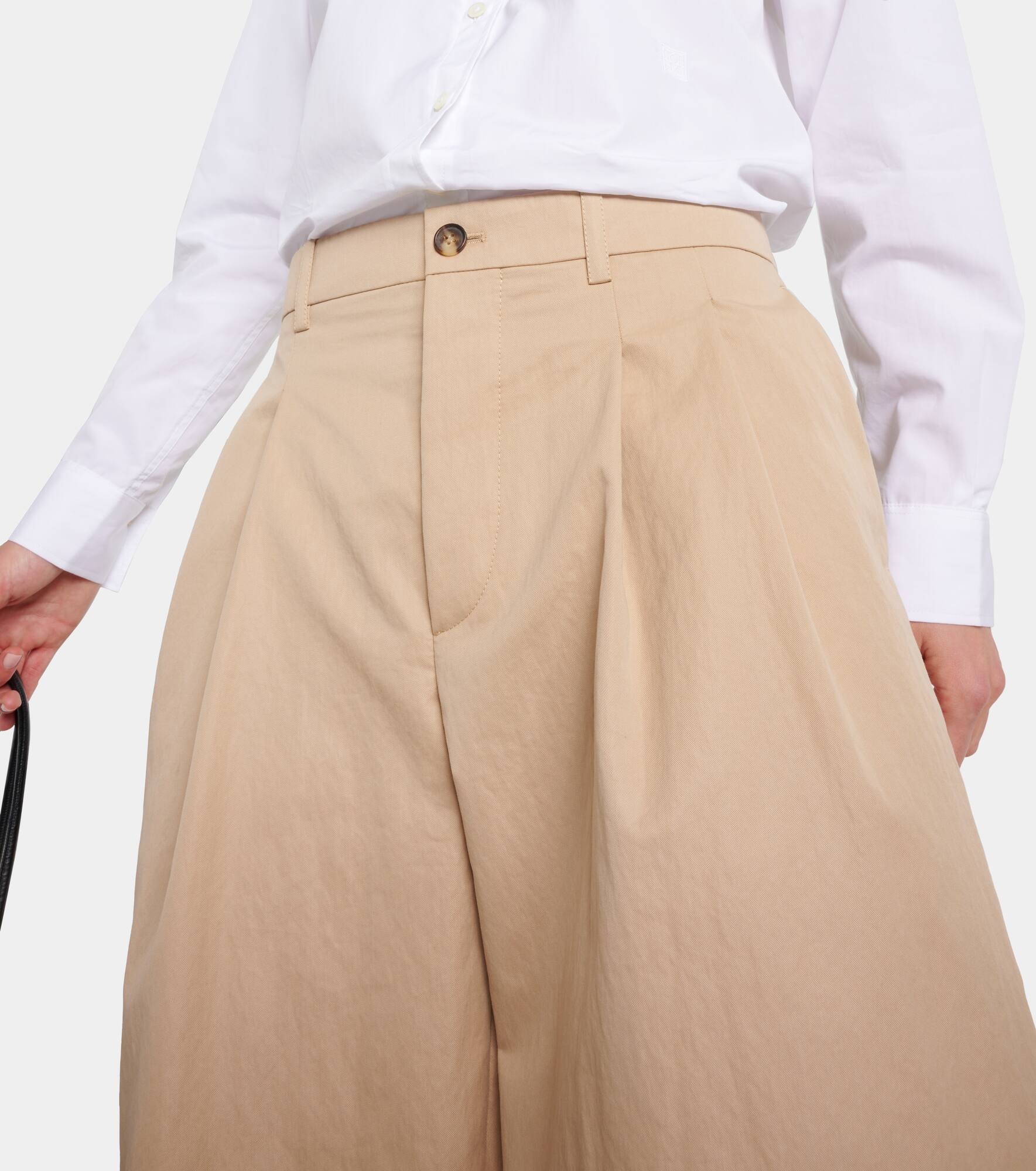 Drill Chino cotton-blend wide-leg pants - 4