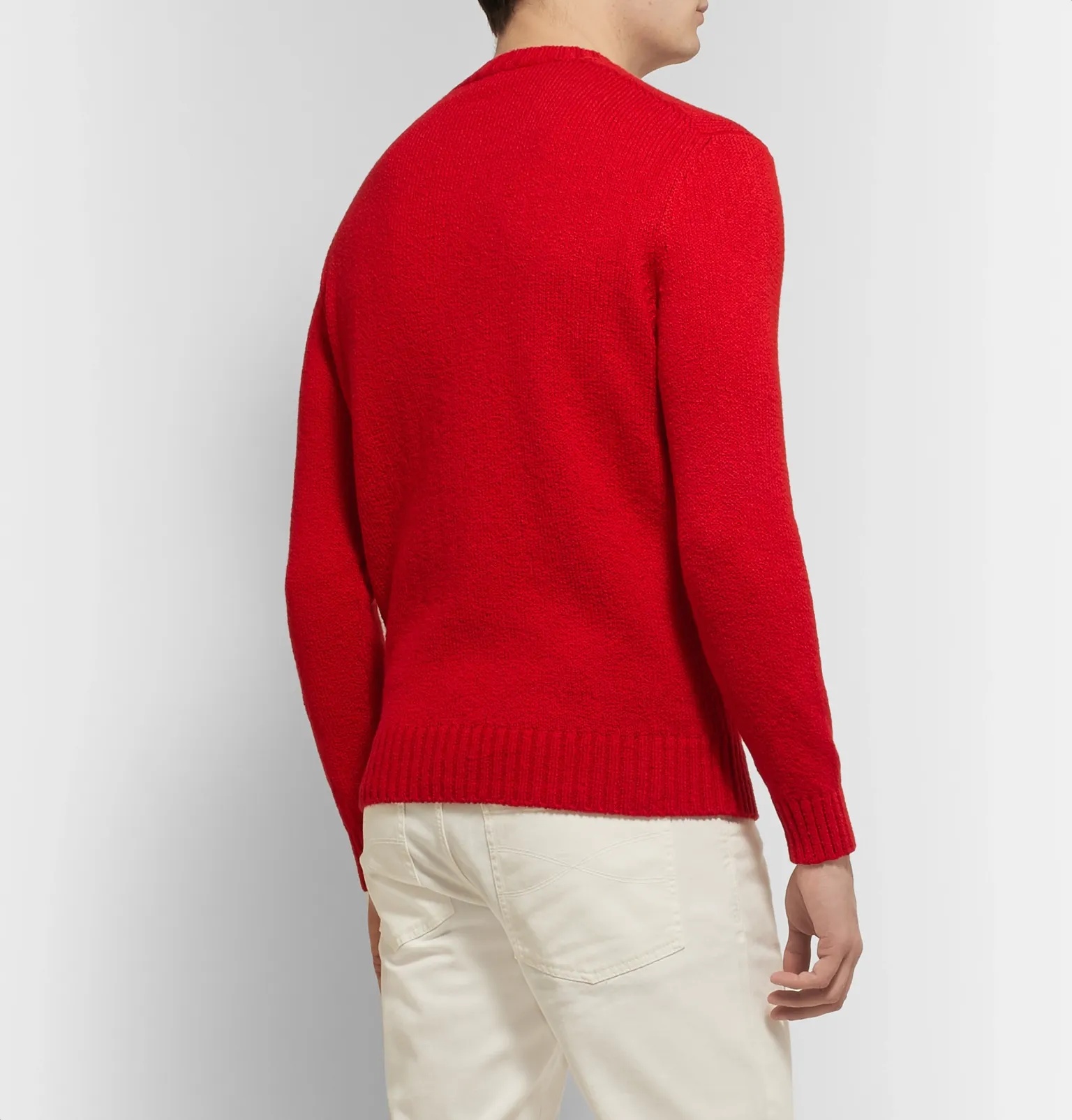 Slim-Fit Textured Cotton Sweater - 5