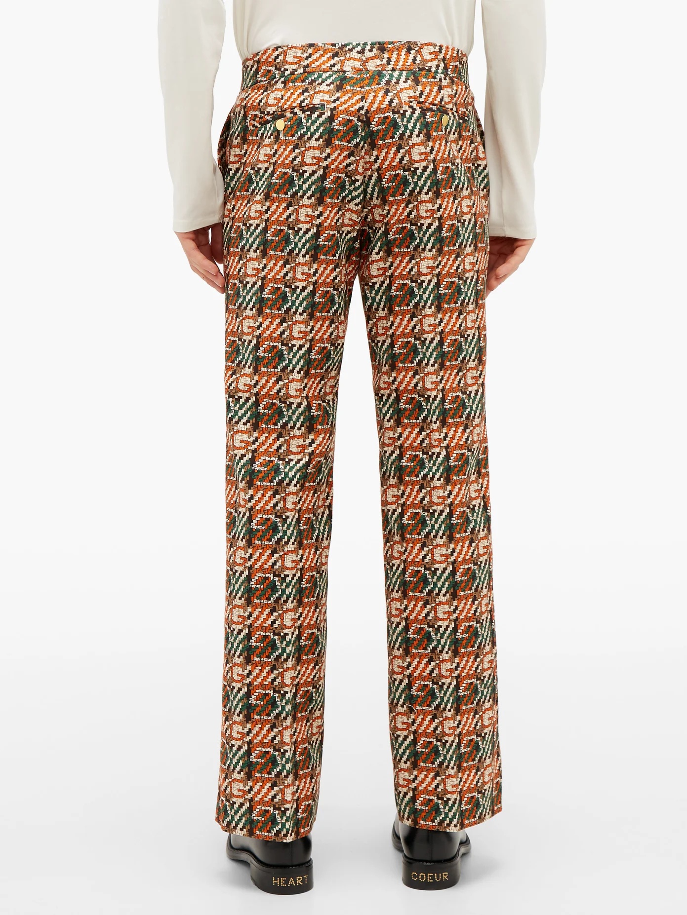 G-check printed cotton-canvas trousers - 5