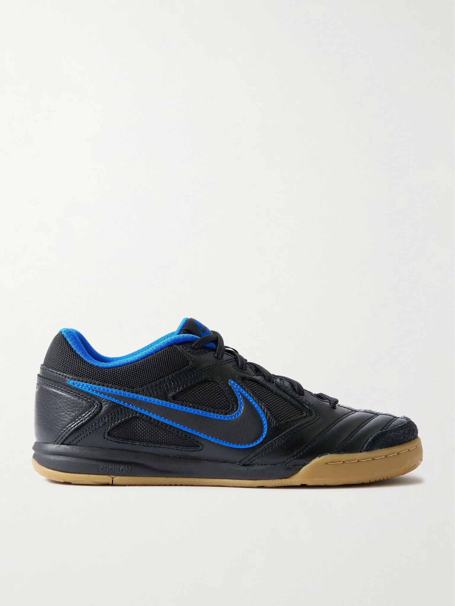 Gato suede-trimmed leather and mesh sneakers Navy - 1