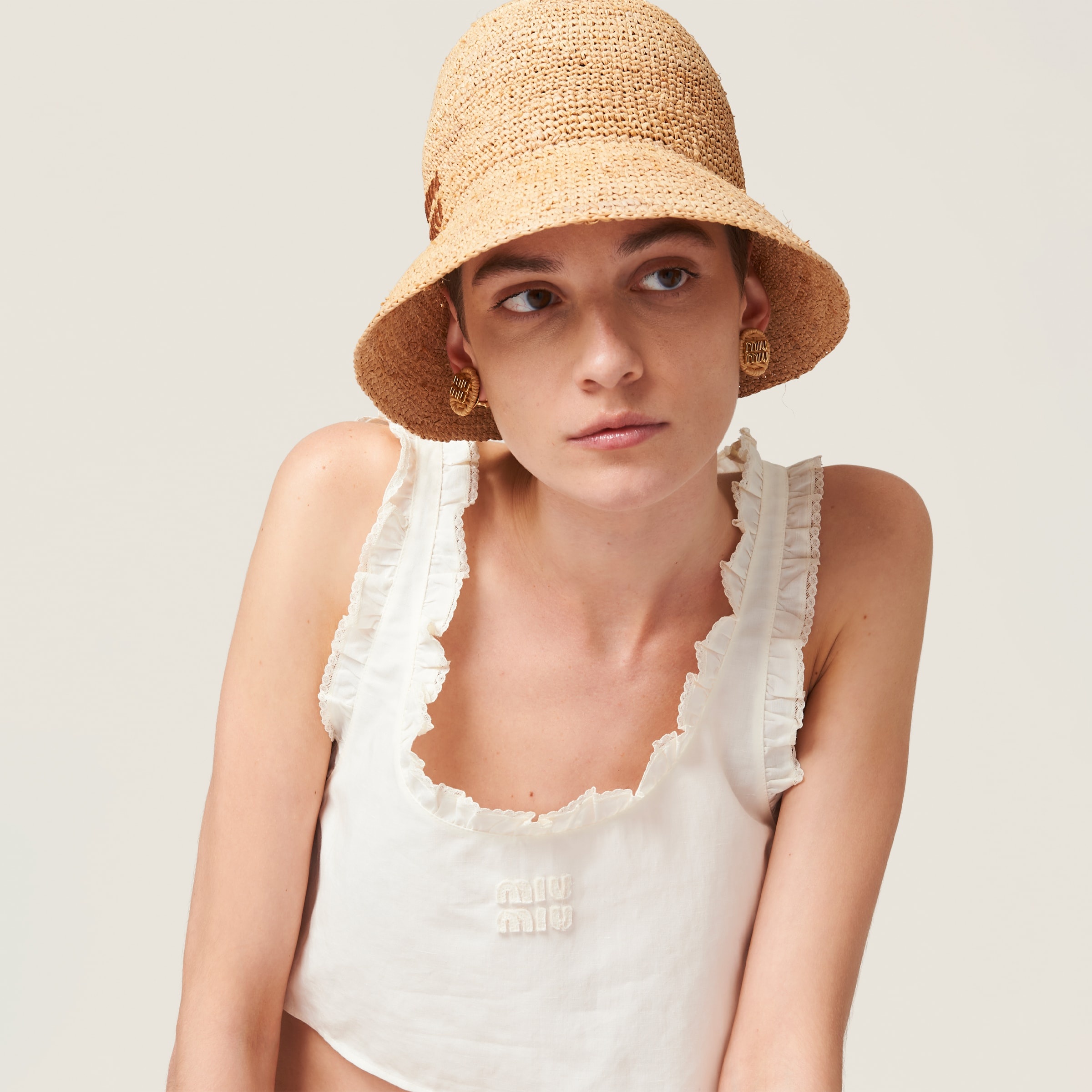 Woven fabric bucket hat - 2