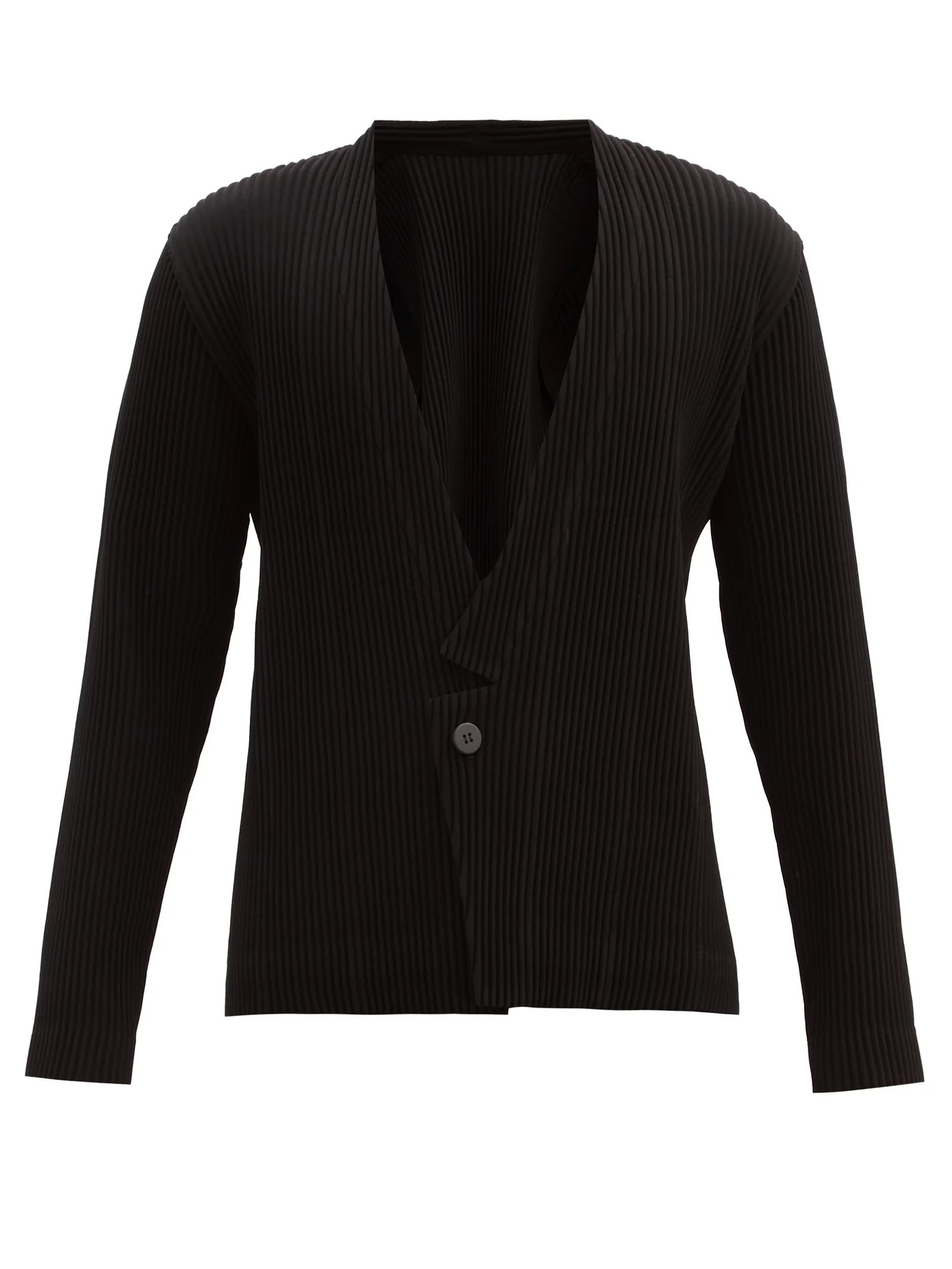 Single-breasted technical-pleated jacket - 1