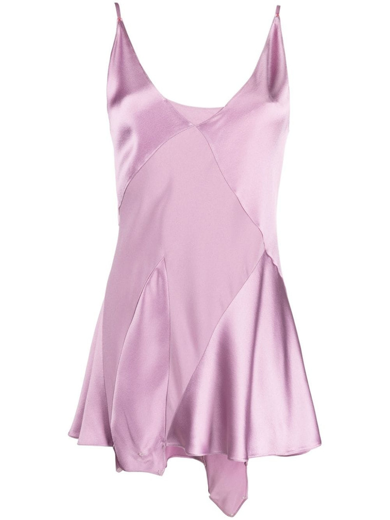 panelled satin playsuit 1