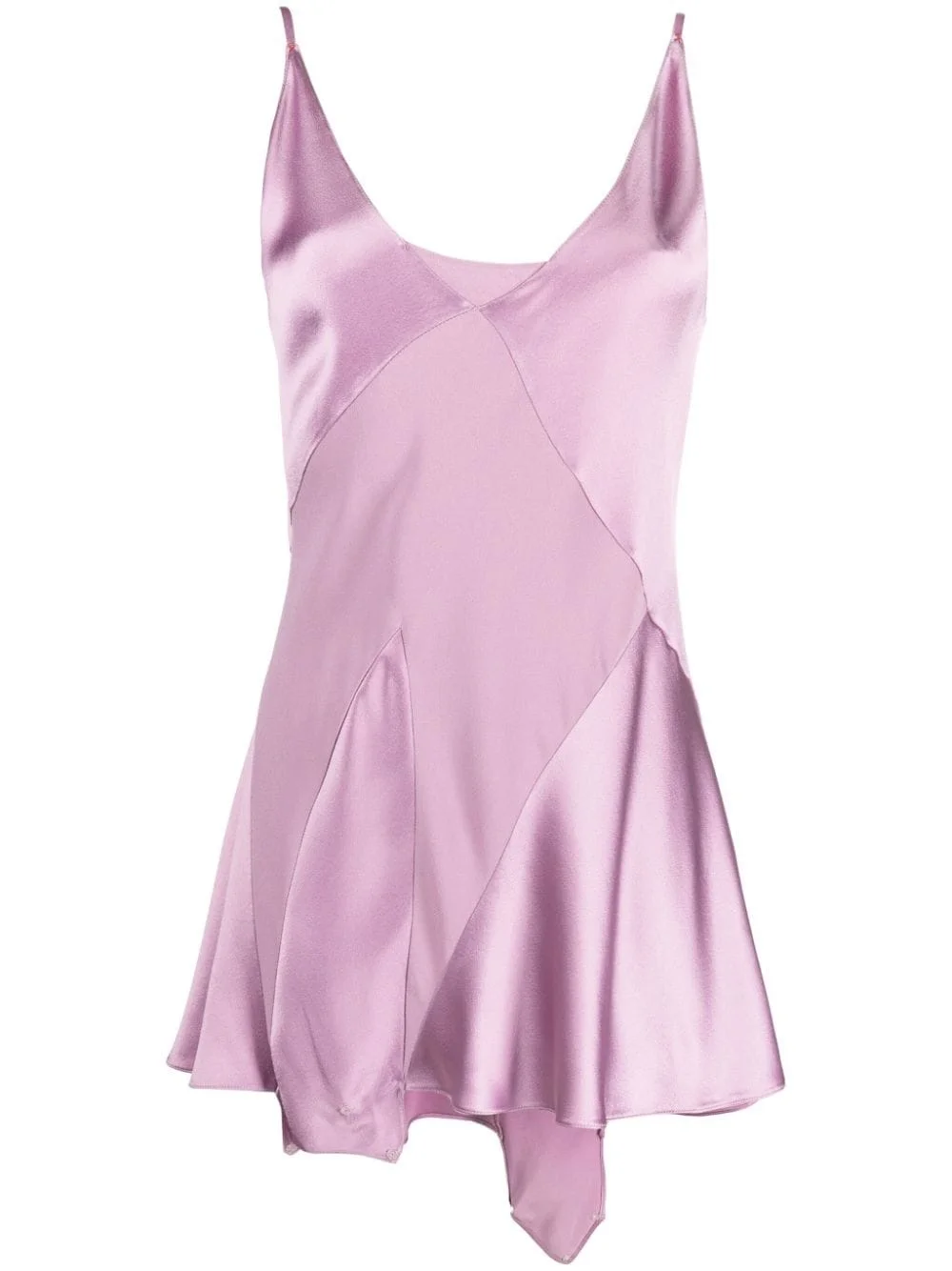 panelled satin playsuit - 1