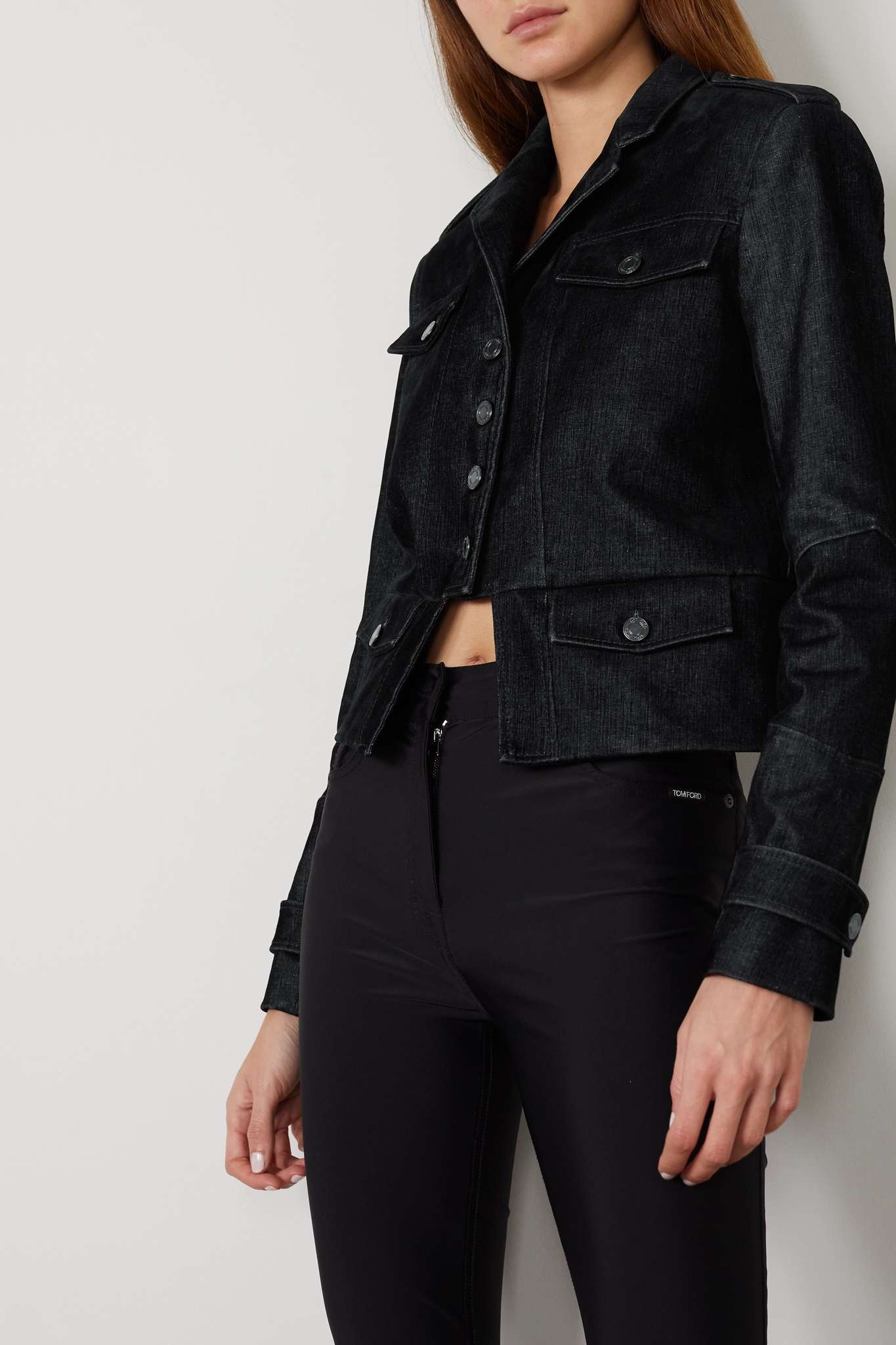 Cropped wool-blend velvet jacket - 3