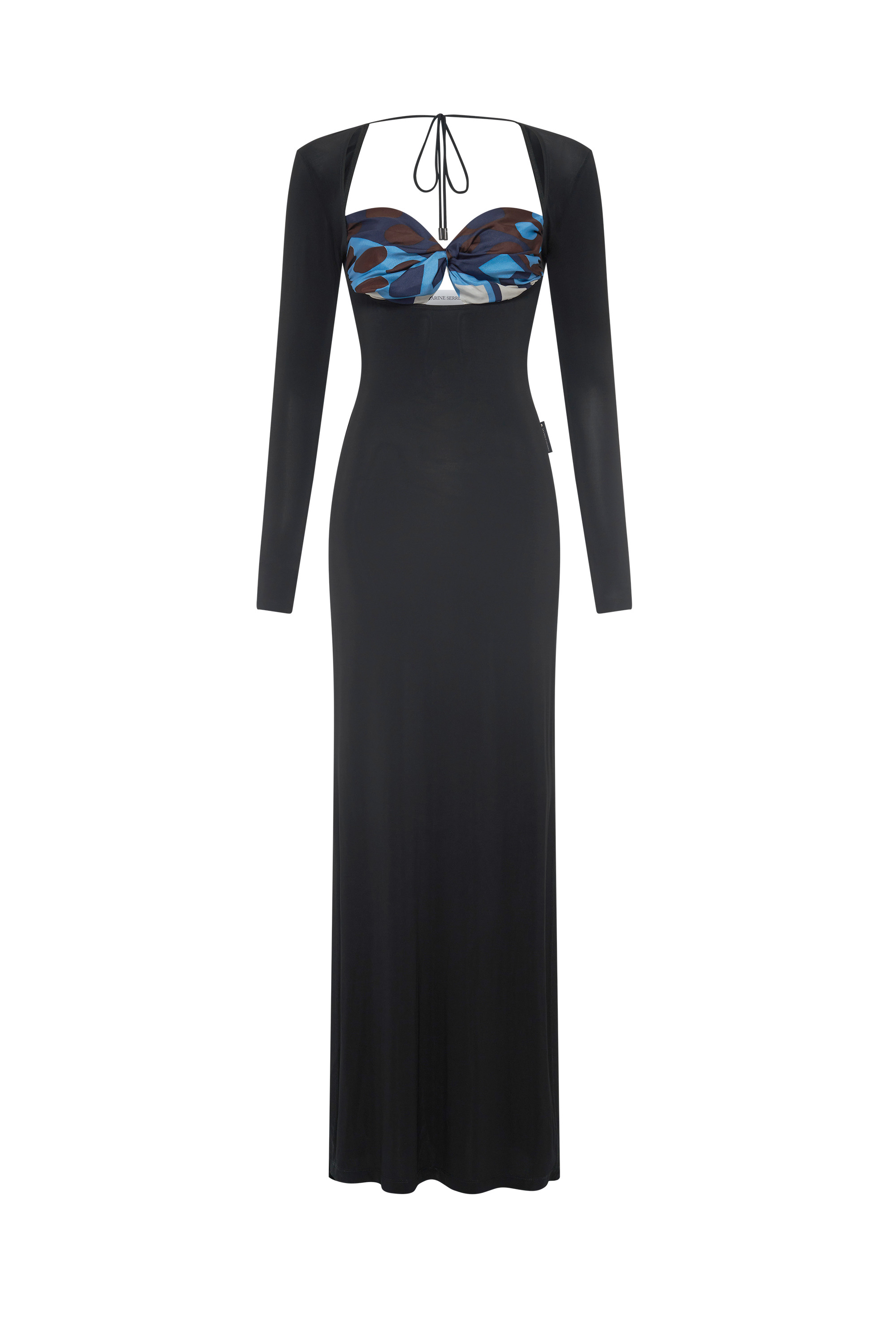 Regenerated Silk Scarves Long Fitted Dress - 7