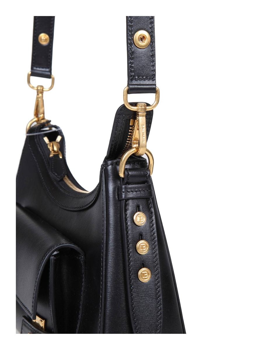 BALMAIN LEATHER SHOULDER BAG - 3