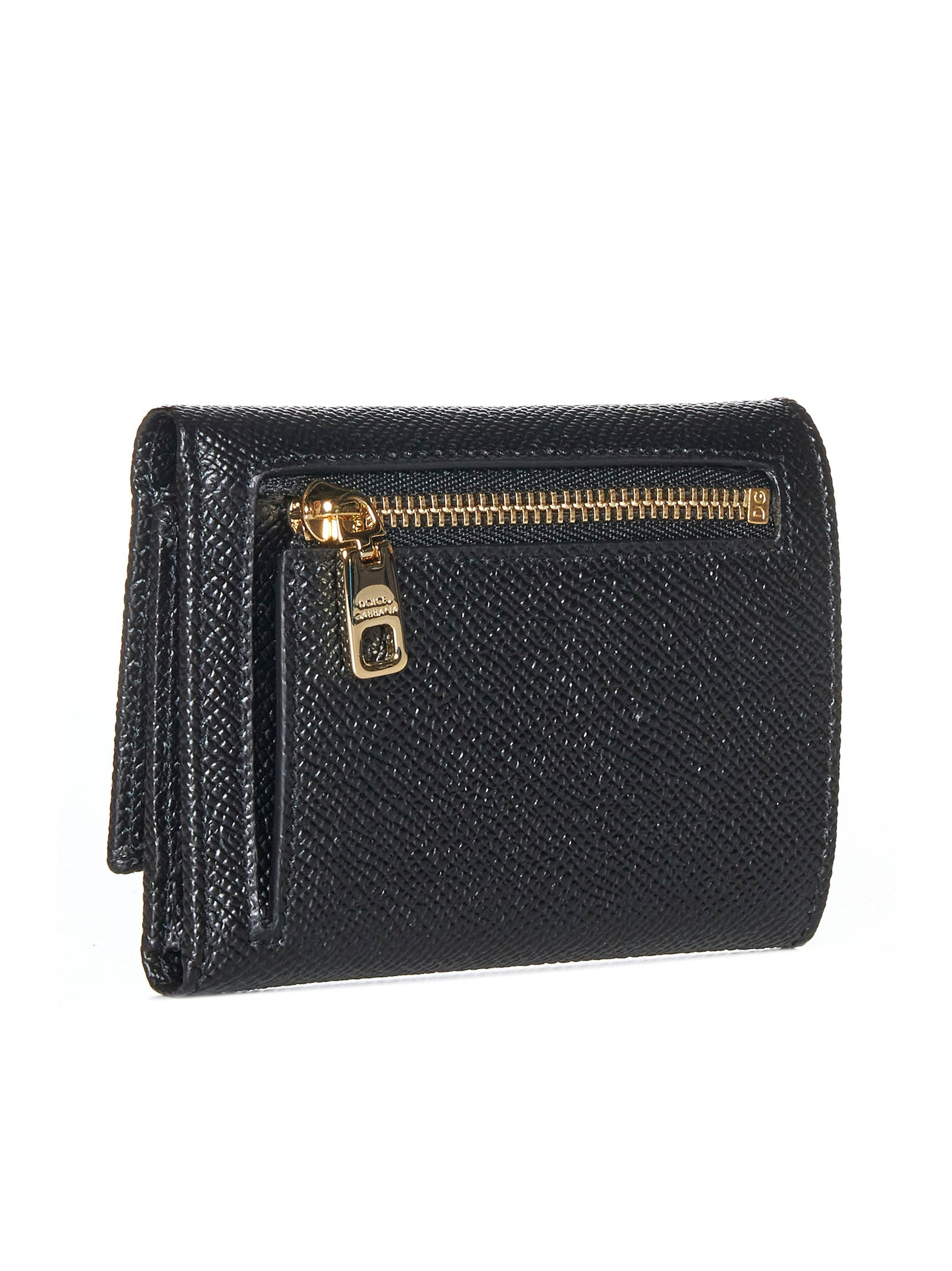 Logo-plaque leather trifold wallet - 3