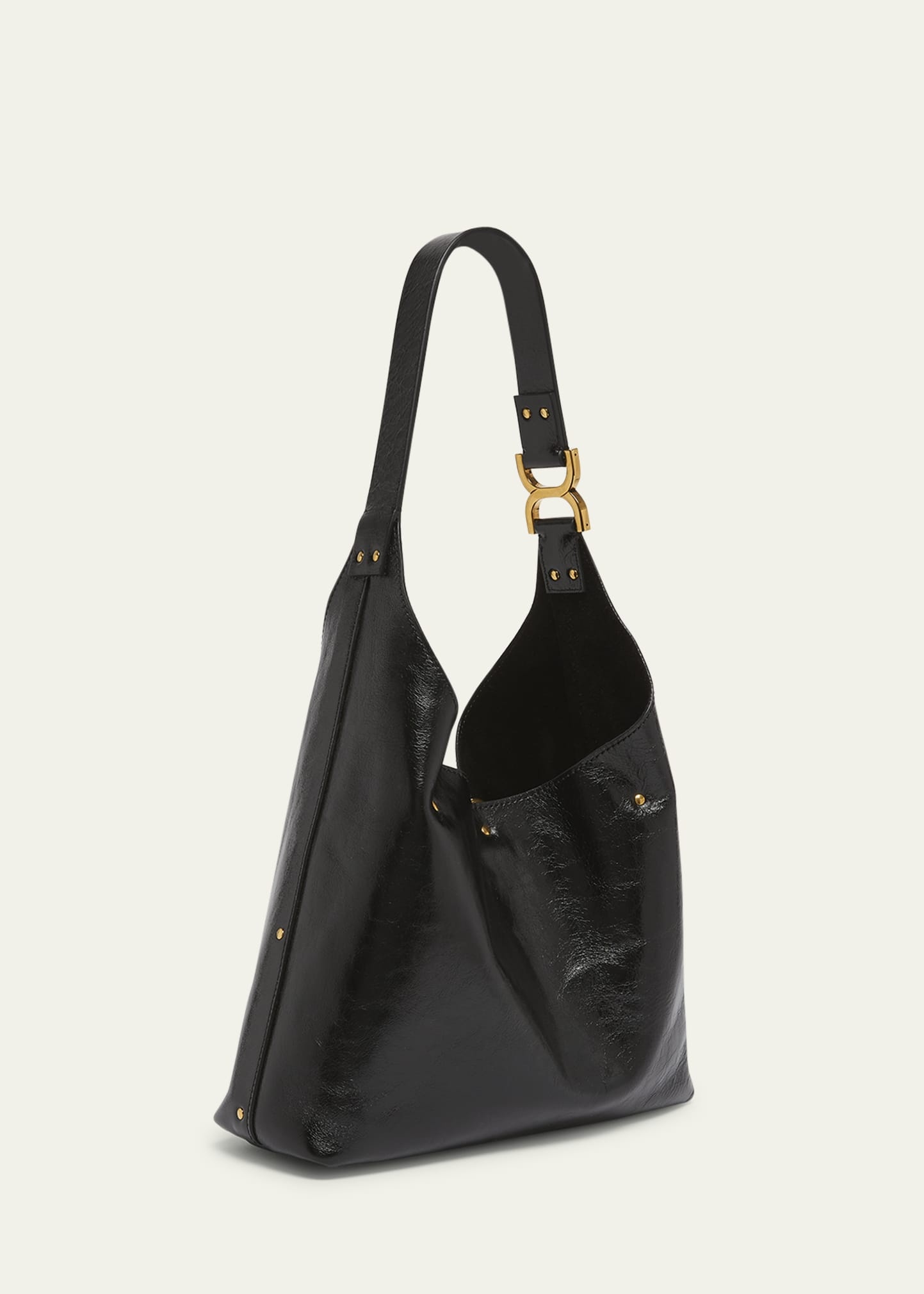 Marcie Small Hobo Bag in Shiny Calfskin - 3
