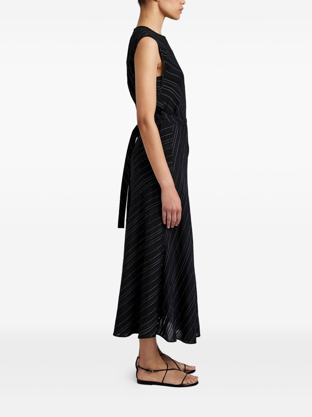 Kaia stripe woven midi skirt - 3