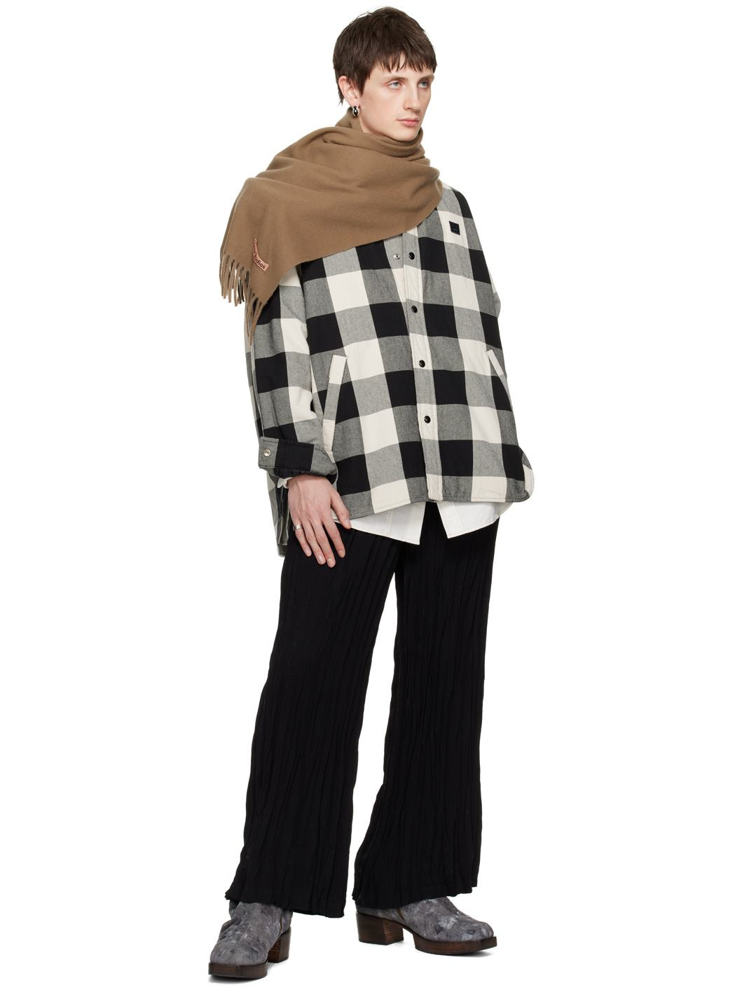 Brown Fringe Scarf - 3