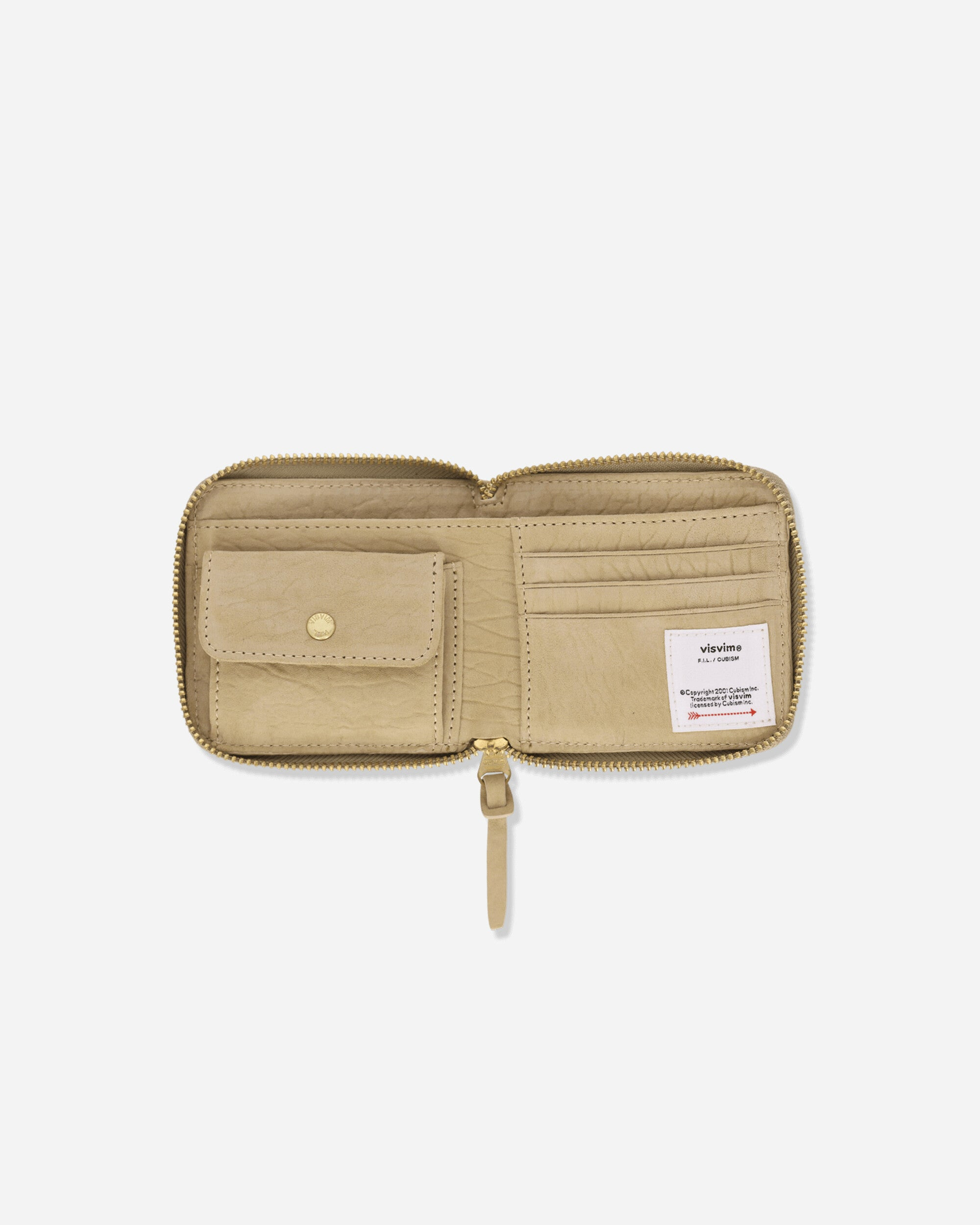 Suede Bi-Fold Wallet Beige - 3
