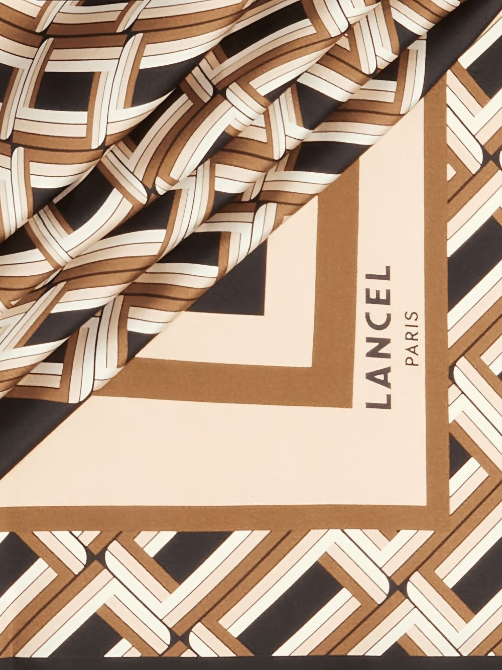 Monogramme geometric silk scarf - 3