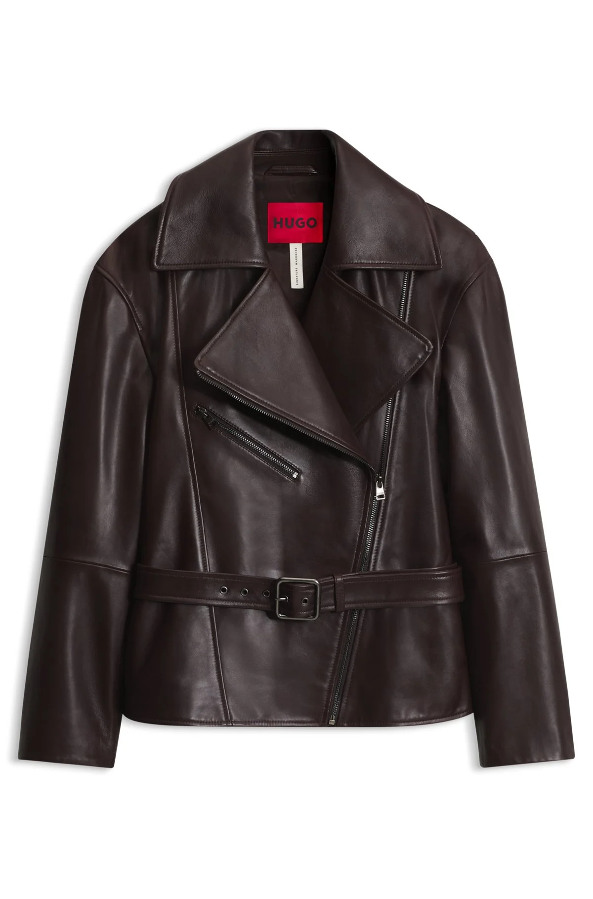 OVERSIZED-FIT NAPPA LEATHER JACKET WITH BELT - 1