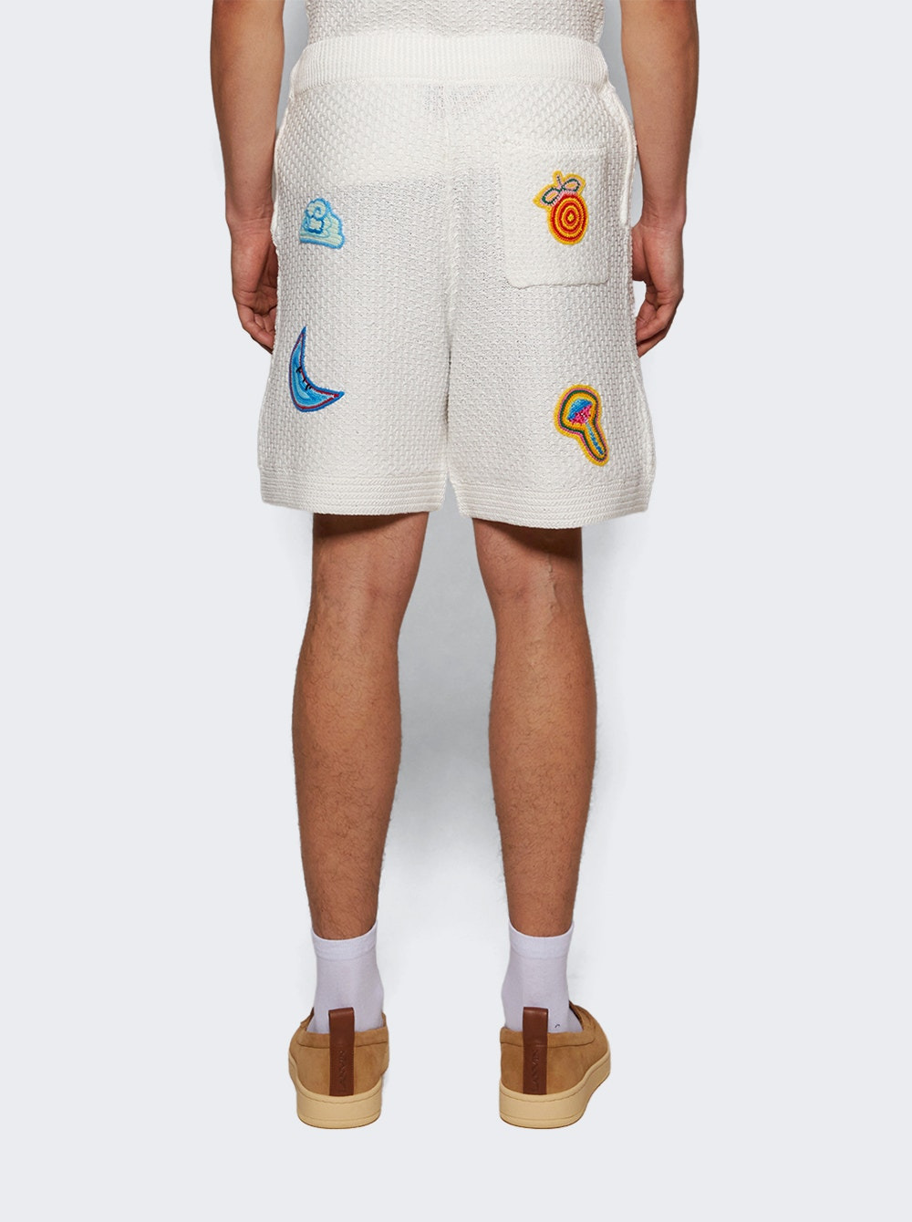 Crochet Shorts With Patches White - 4