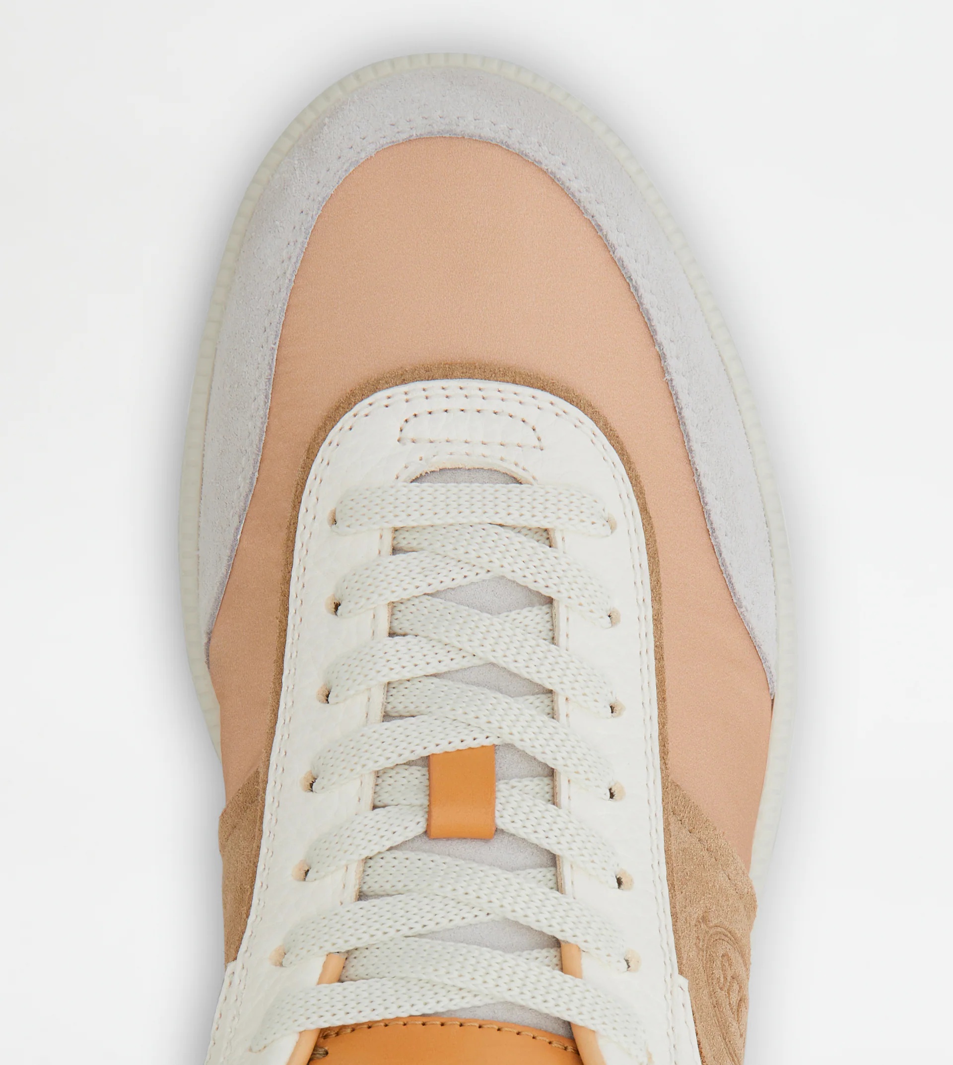 TOD'S TABS SNEAKERS IN SUEDE AND HIGH-TECH FABRIC - BEIGE, WHITE - 4