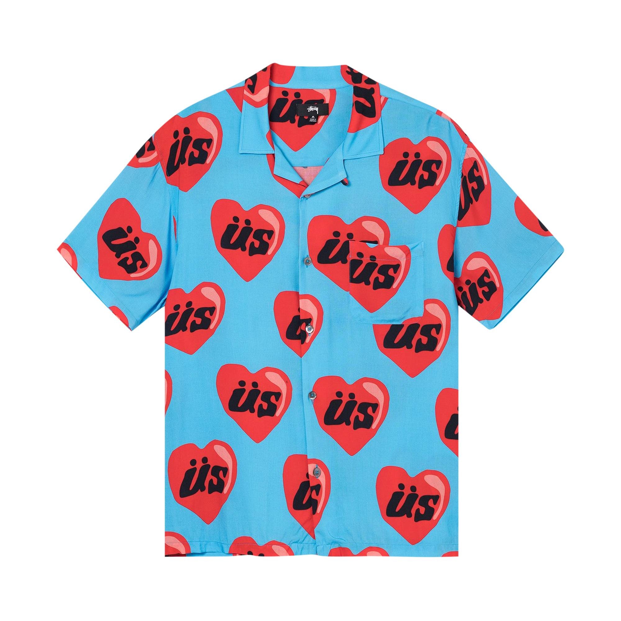 Stussy x Cactus Plant Flea Market Heart Short-Sleeve Shirt 'Blue' - 1