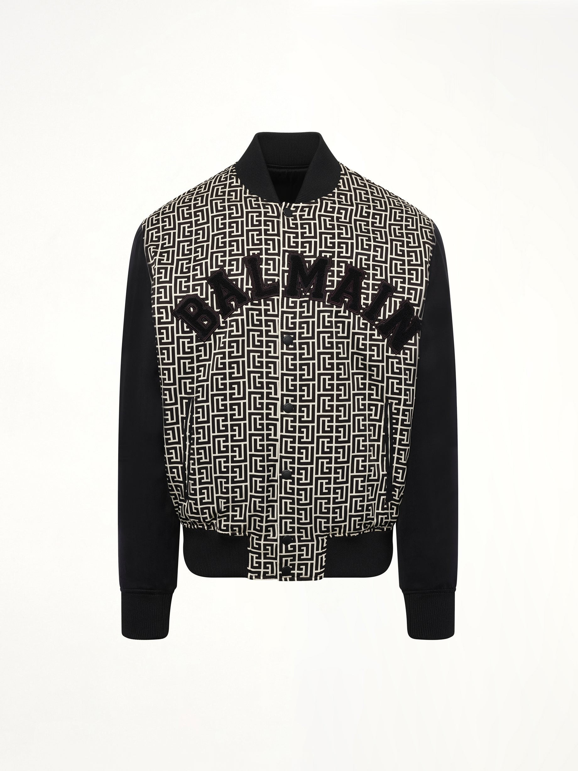 Monogram Varsity Jacket in Black/White - 2