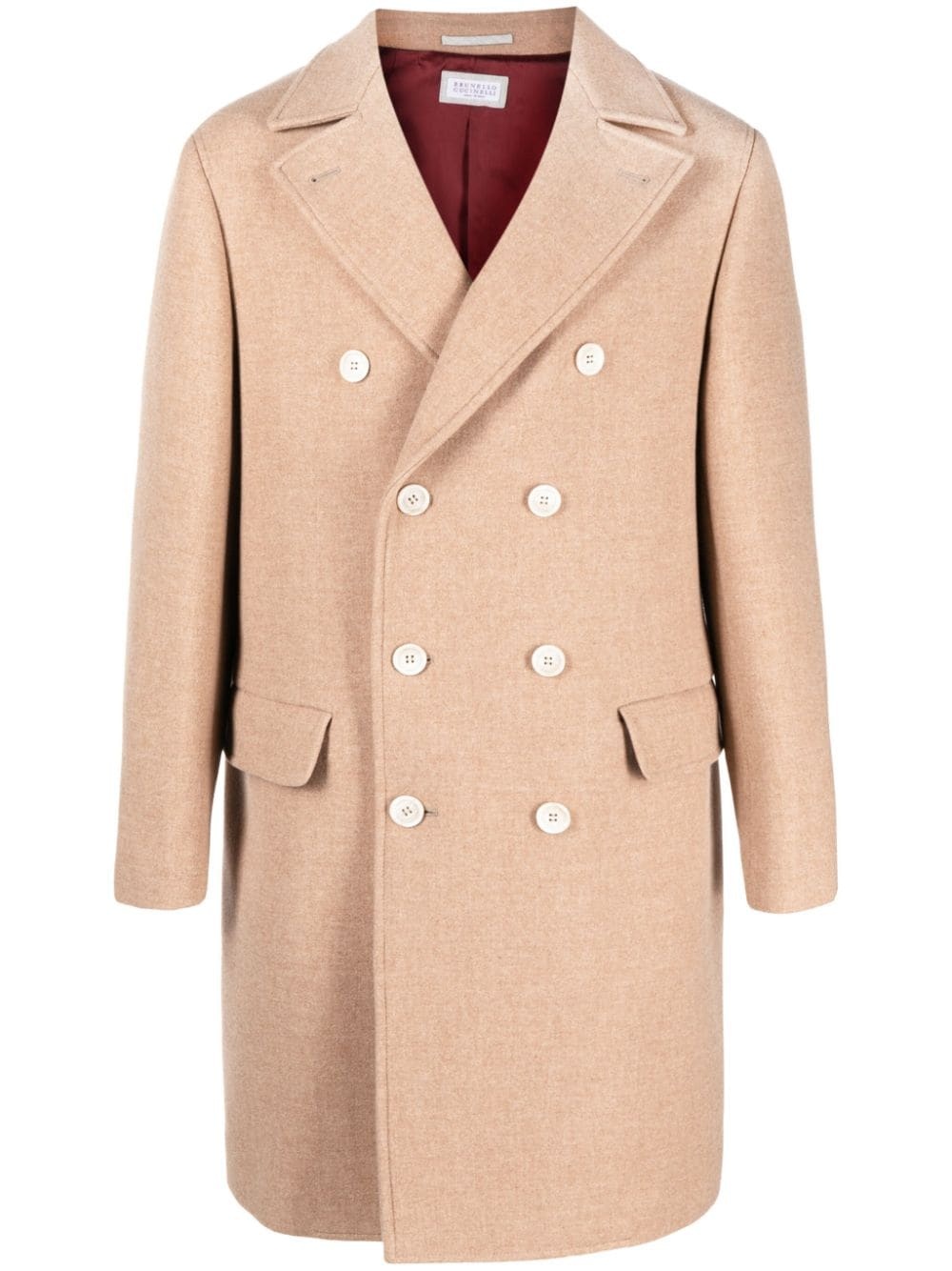 double-breasted wool-blend coat - 1