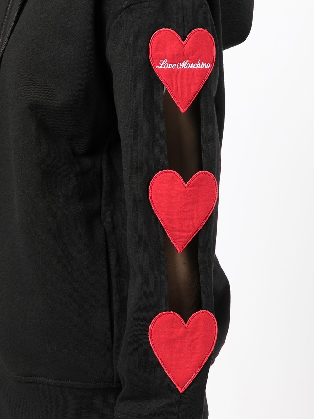 cut-out heart zipped hoodie - 5