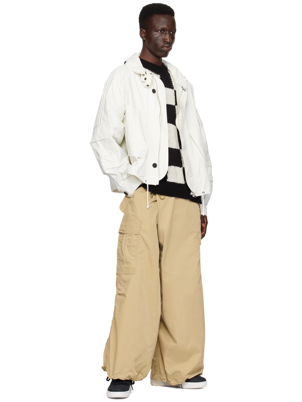 Beige Drawstring Cargo Pants - 4