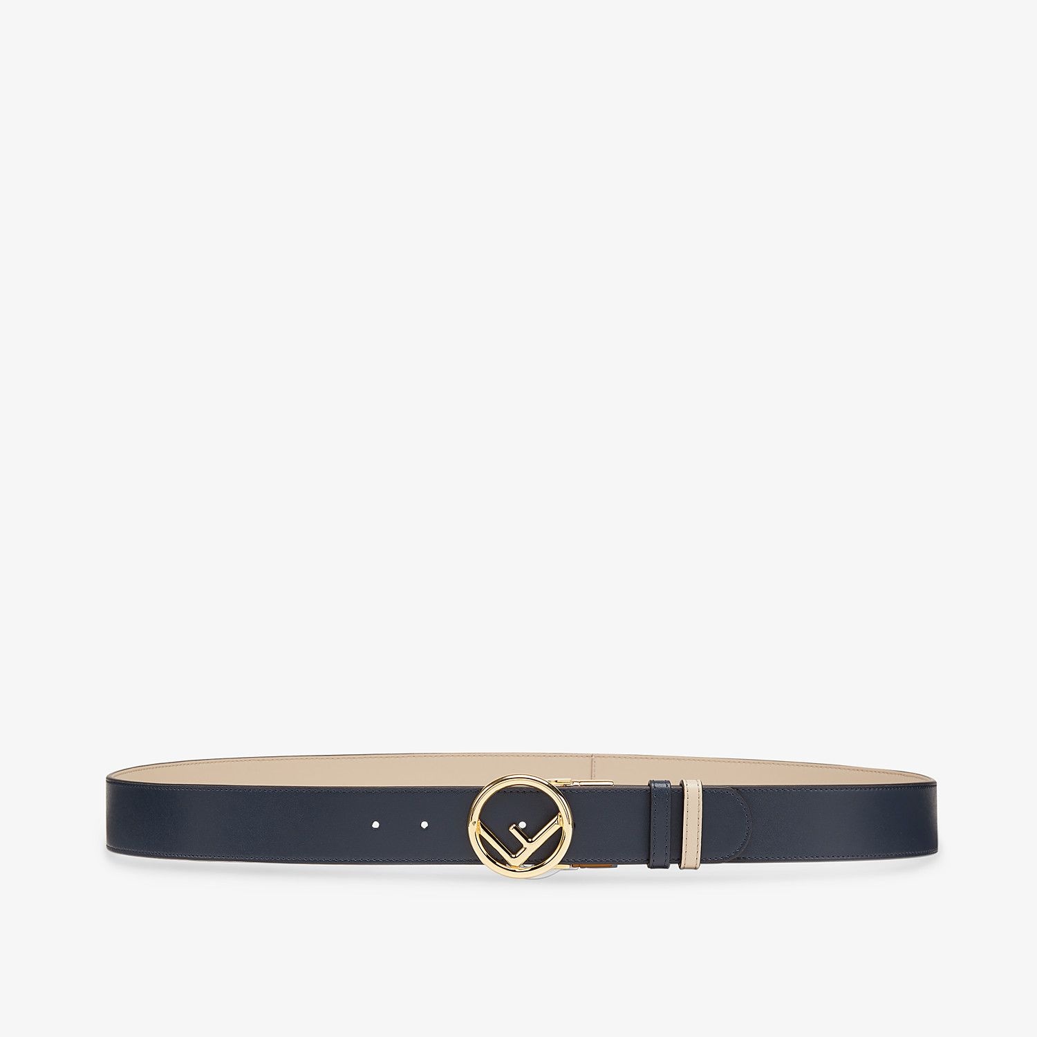 Navy blue leather belt - 1