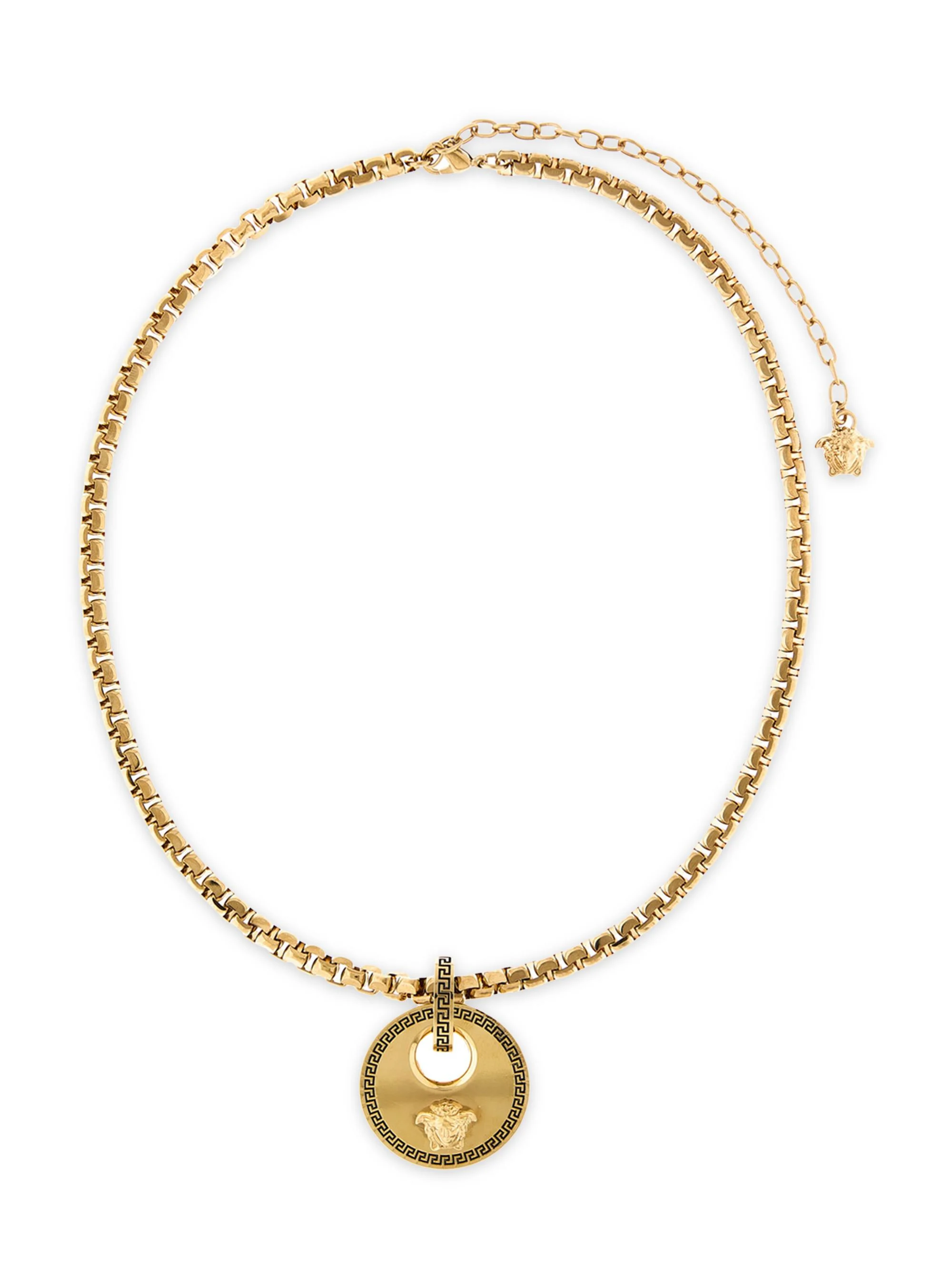 Men's Goldtone Medusa Pendant Necklace - Gold Black - 1