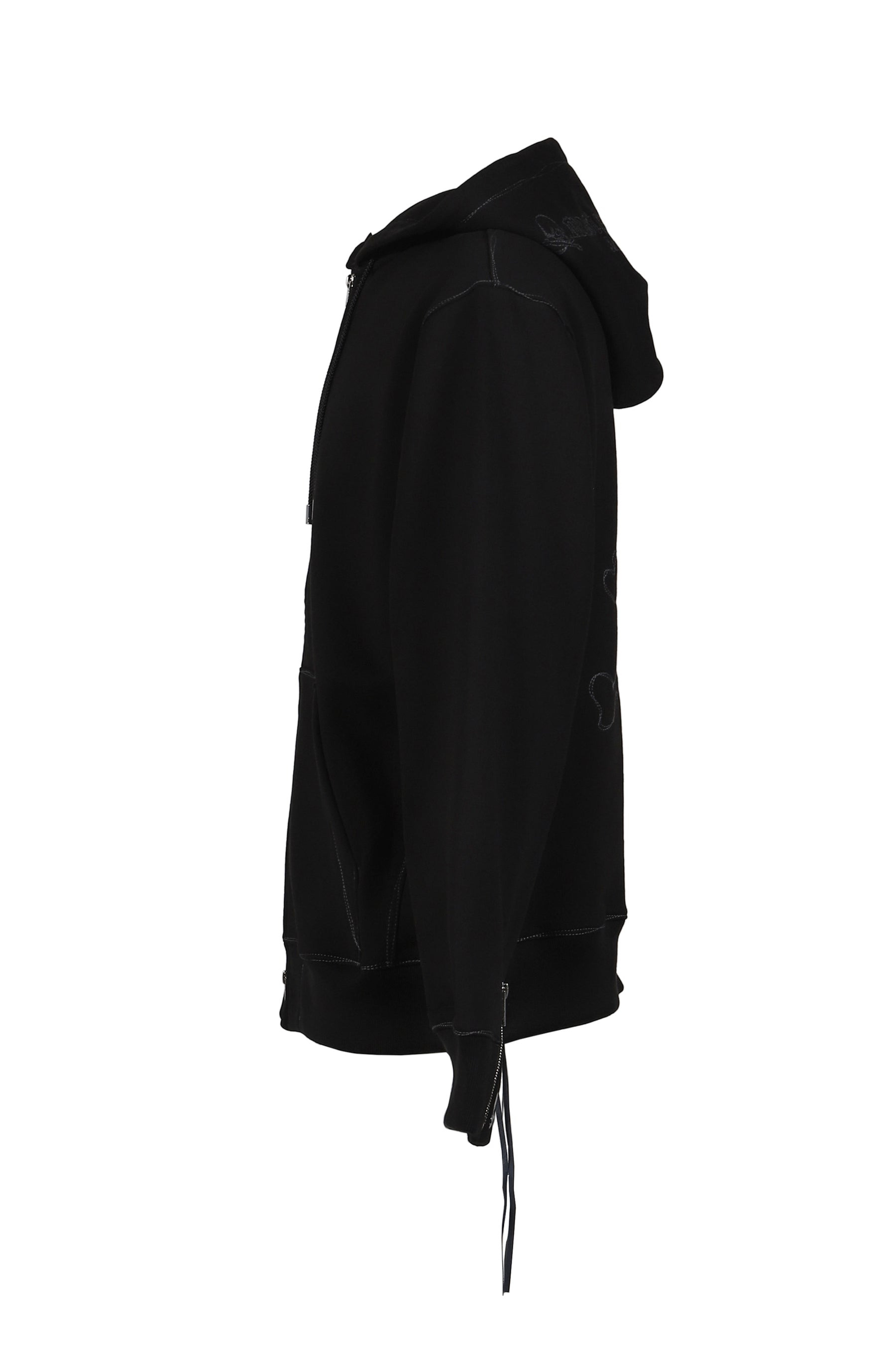 STITCHED ZIP-UP HOODIE / BLK - 3