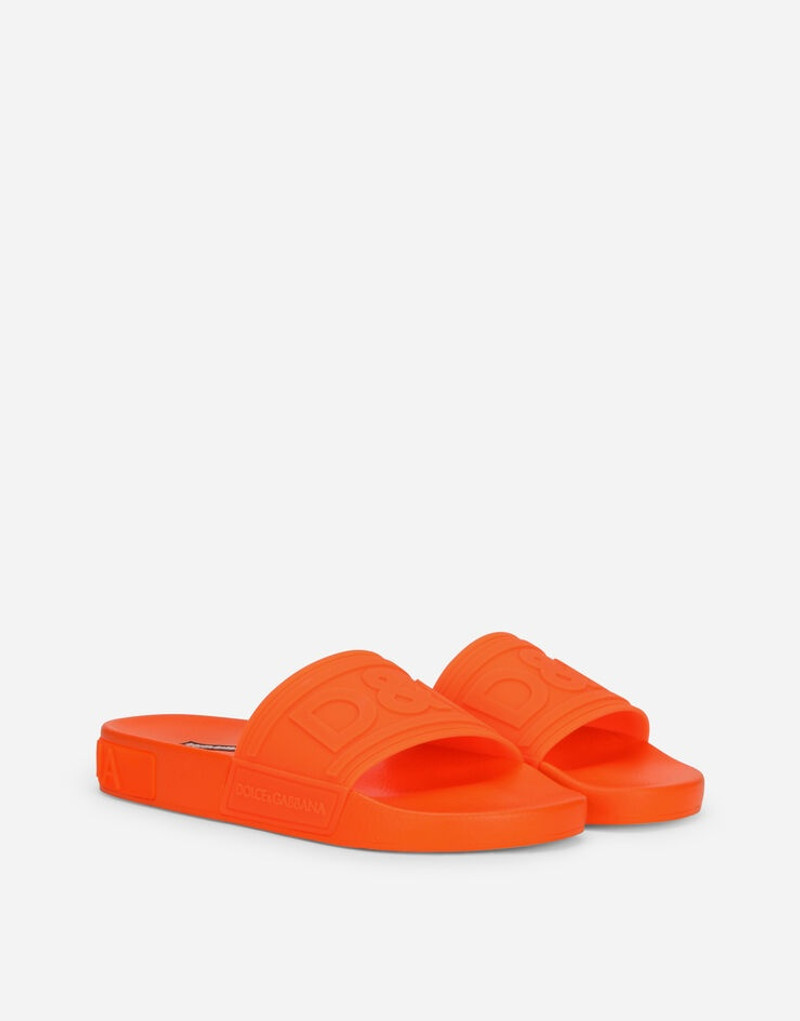 Fluorescent rubber beachwear sliders with D&G logo 2