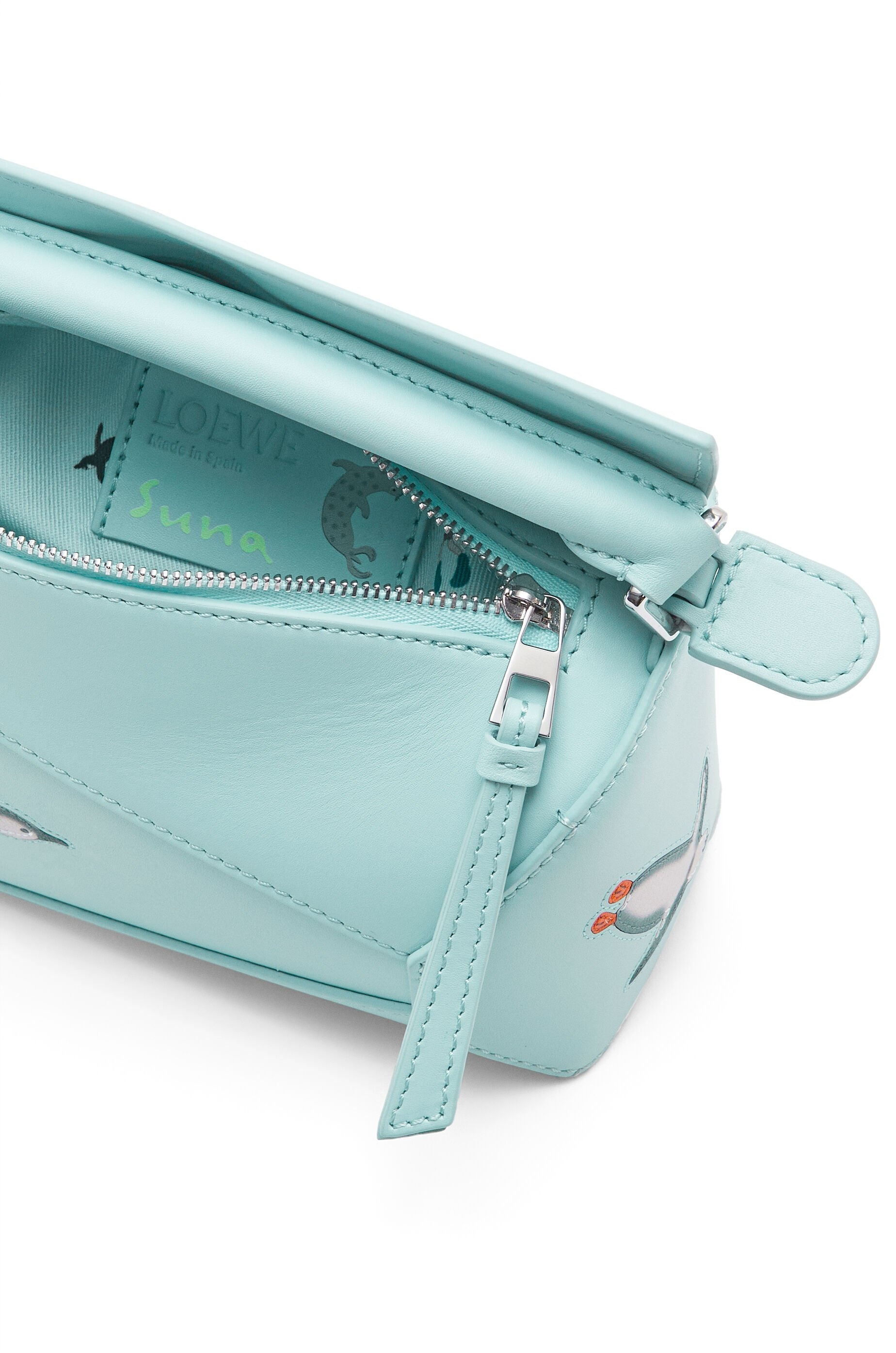 Penguin mini Puzzle bag in satin calfskin - 8