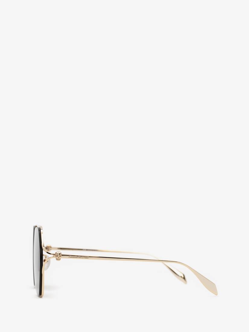 Skull Hinge Geometrical Sunglasses in Gold - 2