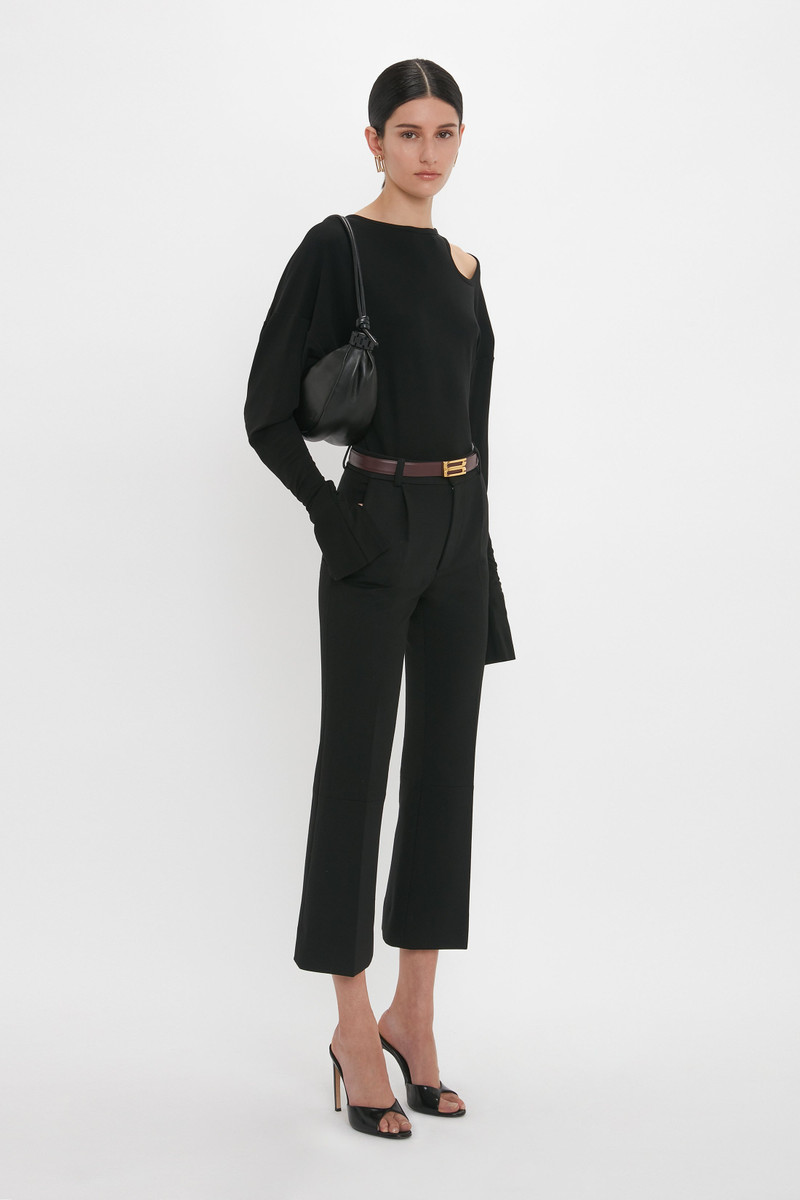 Puffy Half Moon Shoulder Bag In Black Leather 6
