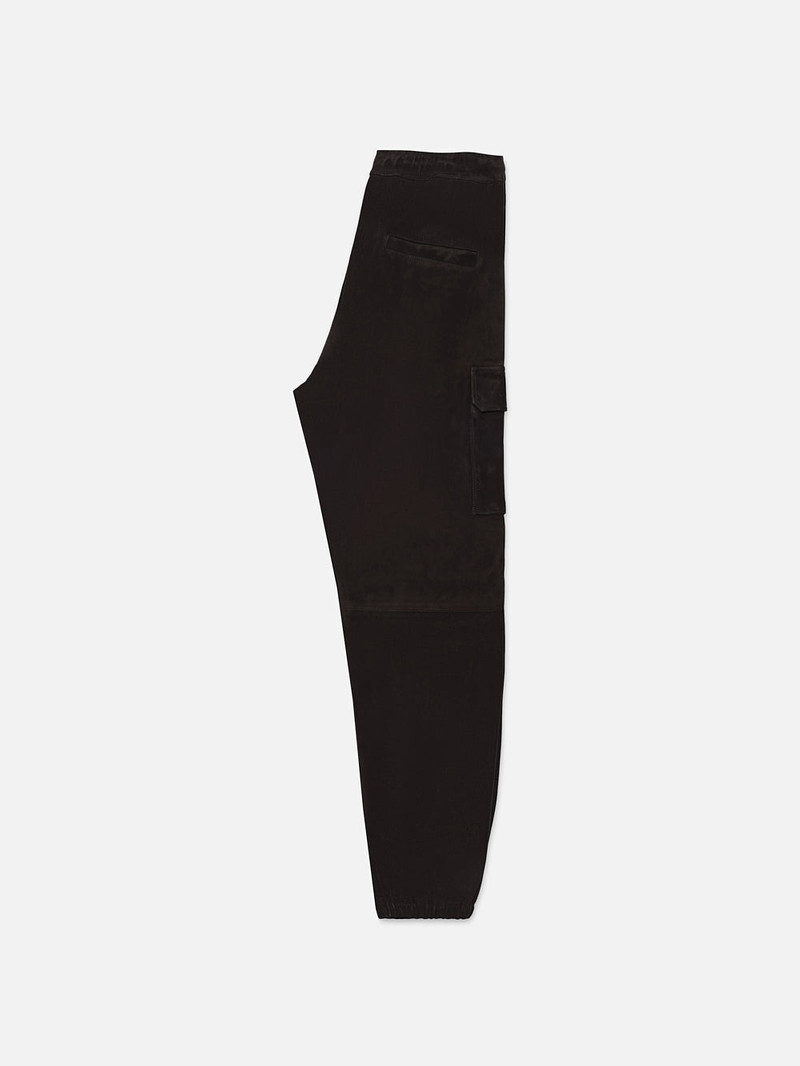 FRAME Suede Cargo Jogger in Black outlook