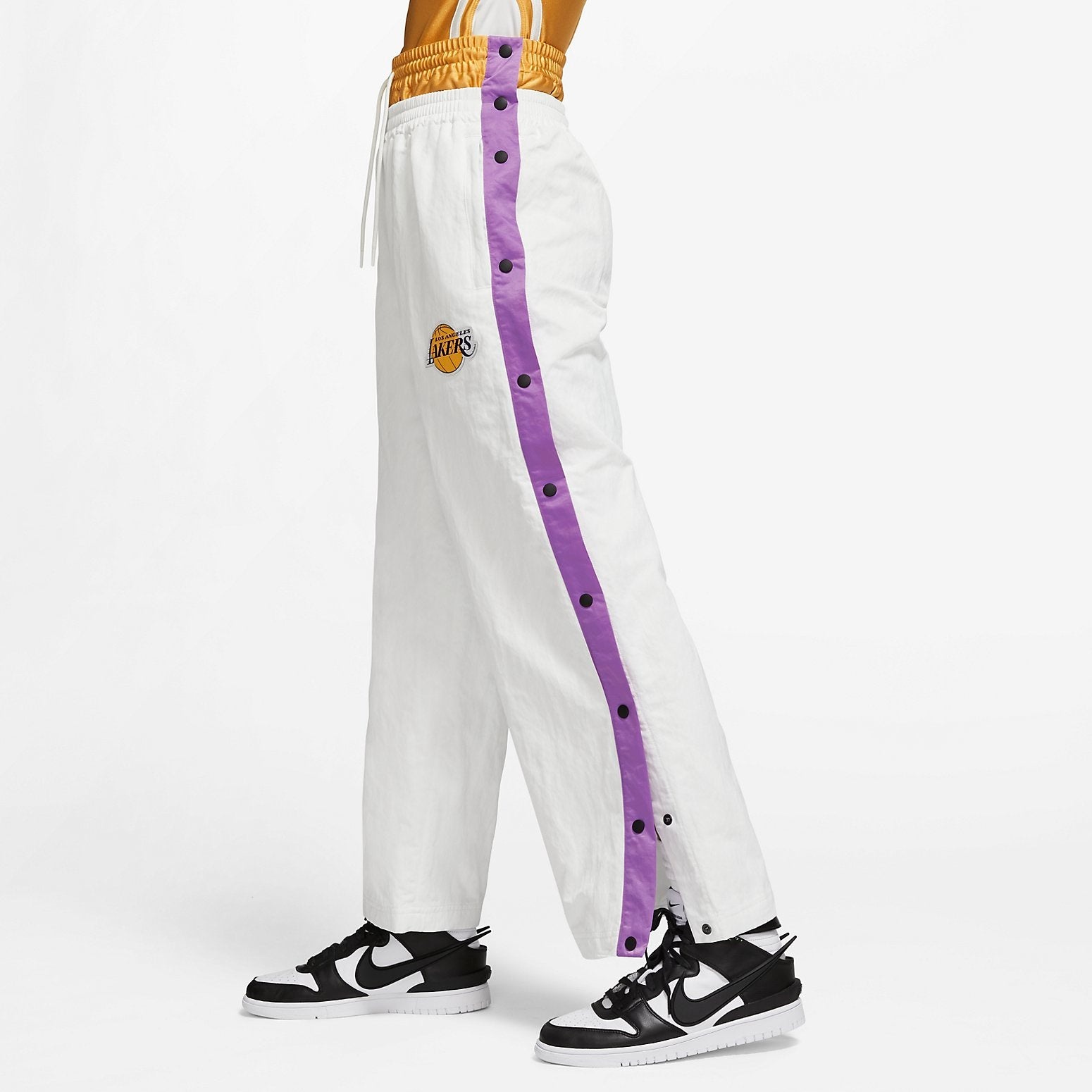 (WMNS) Nike x AMBUSH NBA Collection Tearaway Trousers 'Lakers - White' DB9570-121 - 7