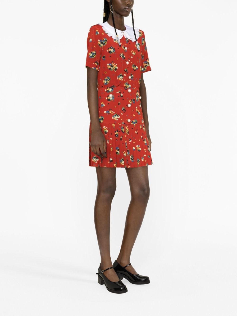 floral-print silk minidress - 3