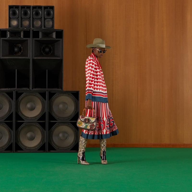GUCCI G optical silk skirt outlook