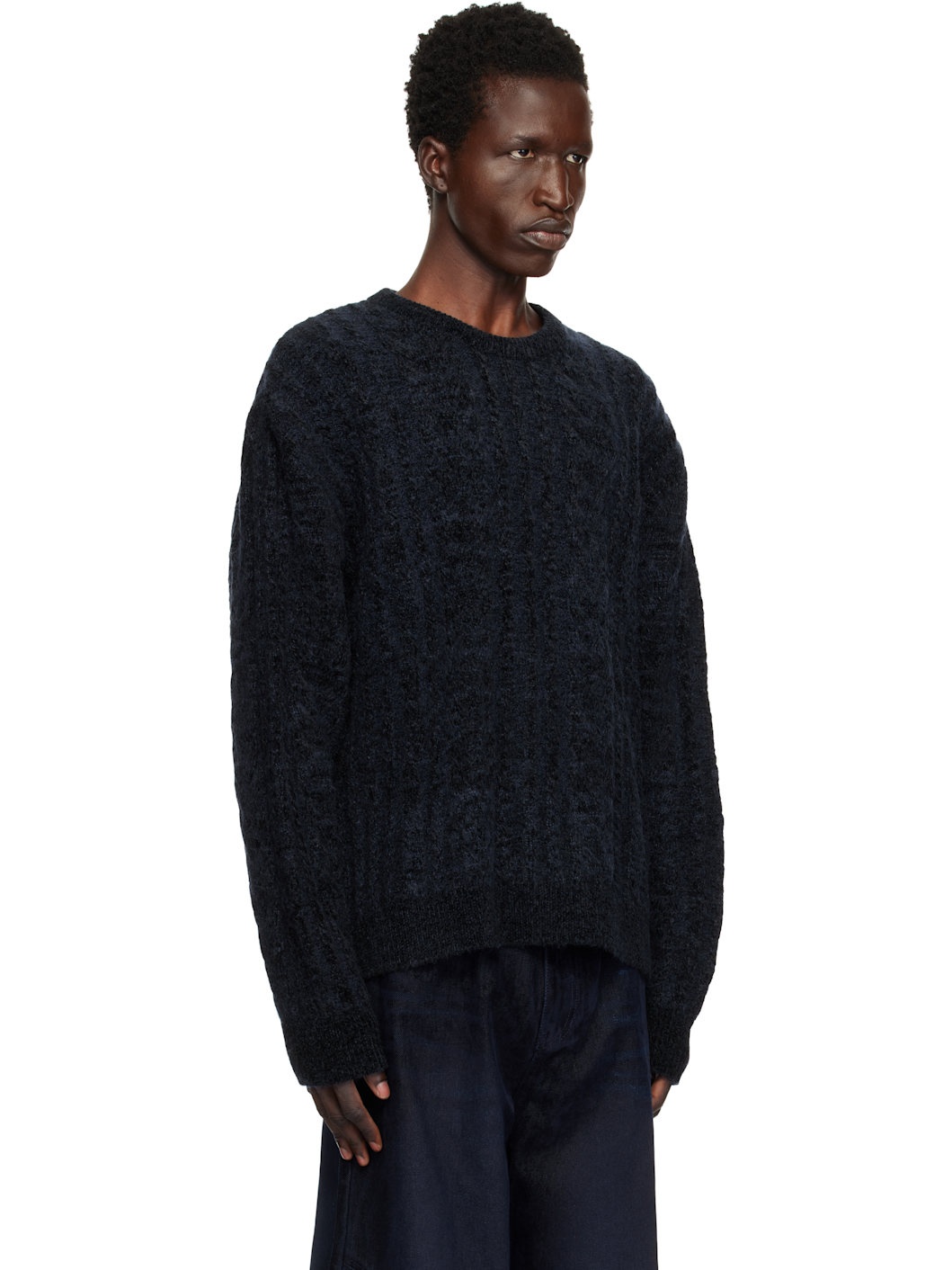 Navy Cable Sweater - 2