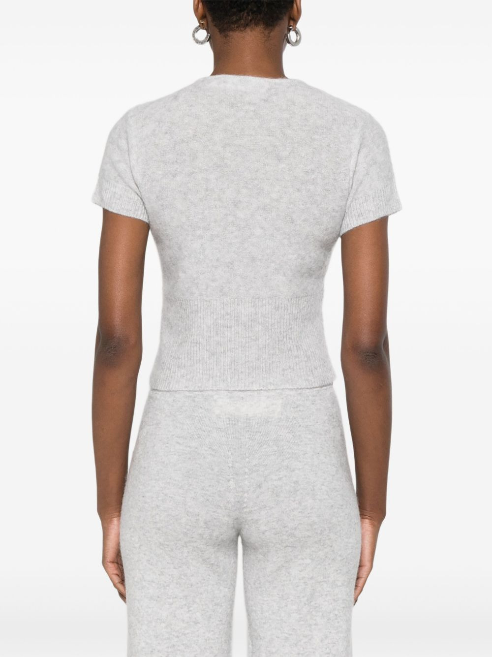zip-up knitted T-shirt - 4