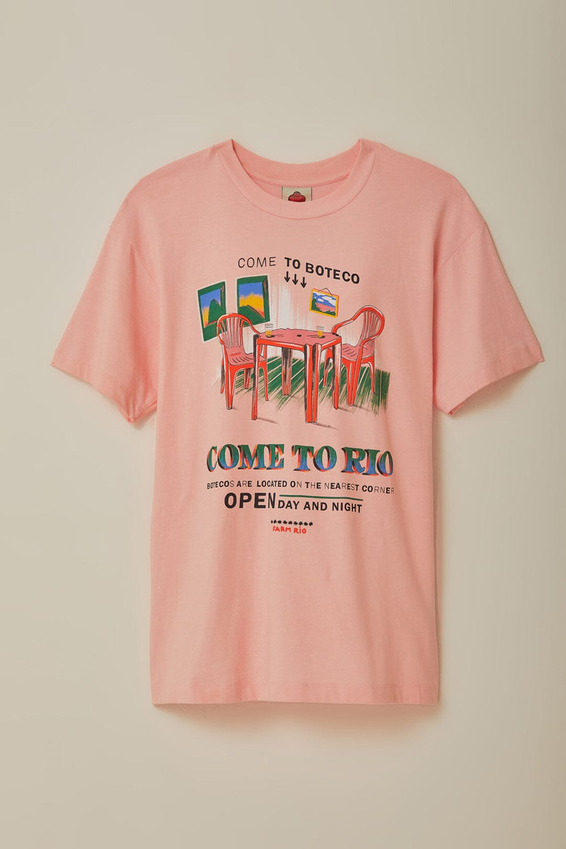 Pink Come To Rio Organic Cotton Relaxed T-Shirt 5