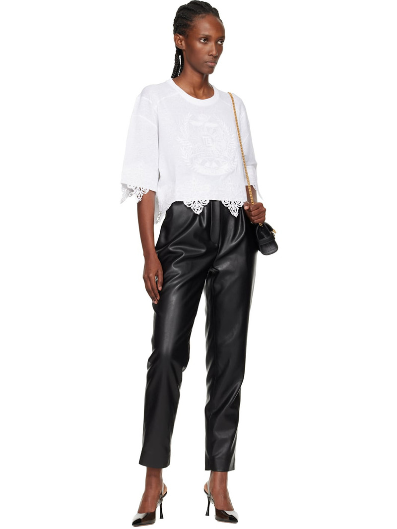 Balmain White Emblem Baseball T-shirt outlook