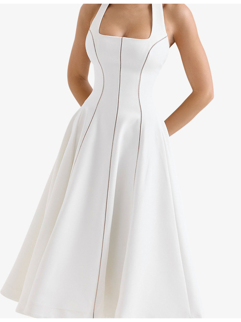 Loulou Halter-Neck Stretch-Woven Midi Dress 5