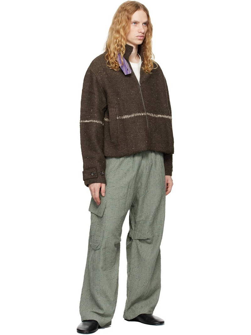 KARTIK RESEARCH Blue Check Cargo Pants outlook