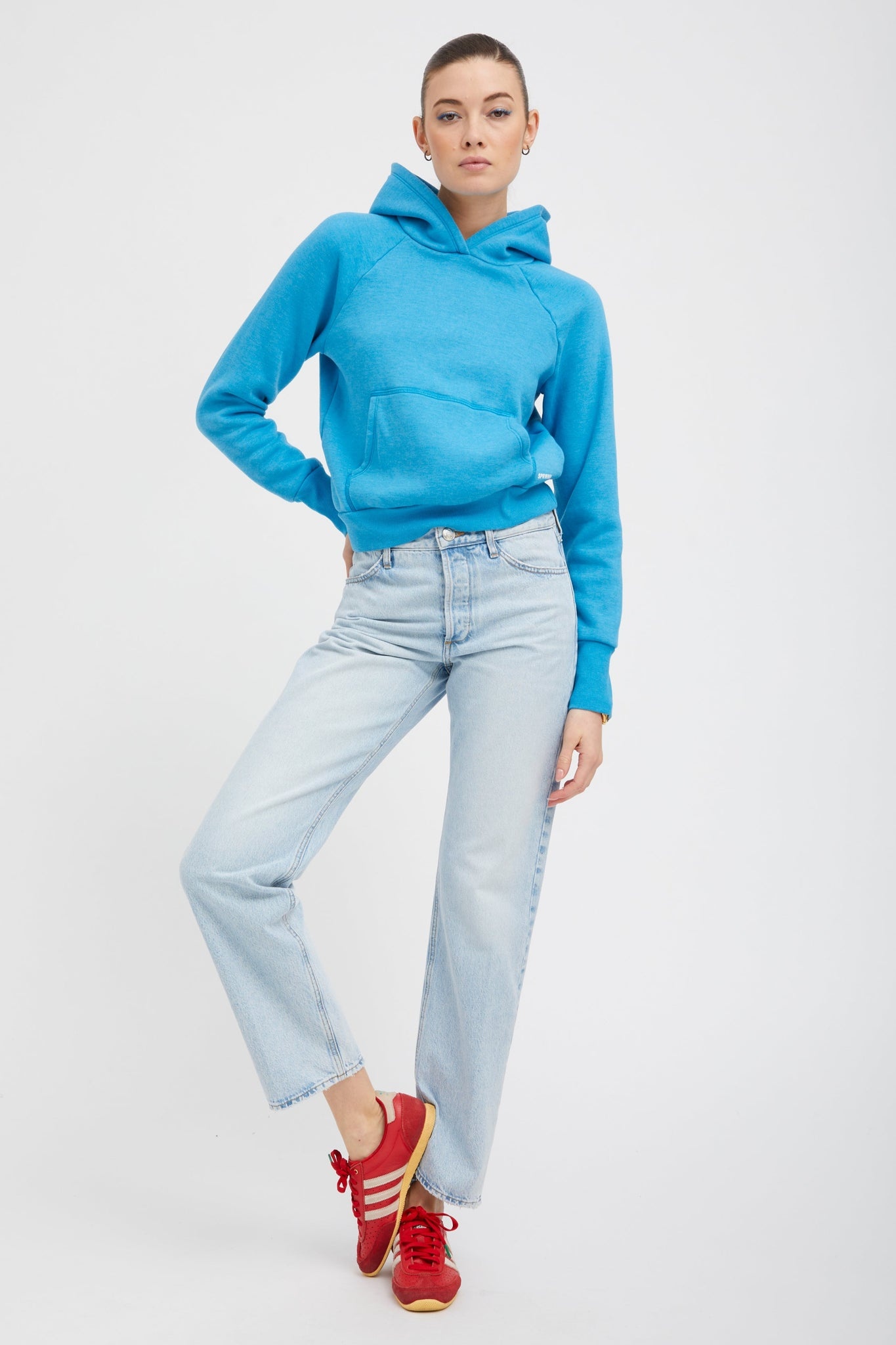 TURQUOISE SHRUNKEN HOODIE - 2