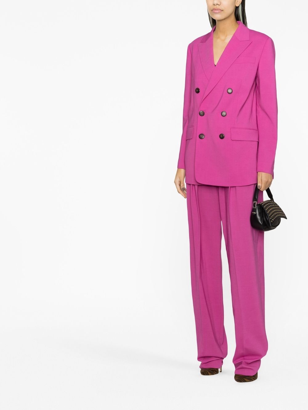 peak-lapel double-breasted blazer - 3