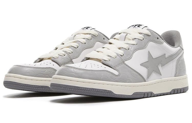 A Bathing Ape Court Sta Low 'White Gray' 1G70-191-033 - 3