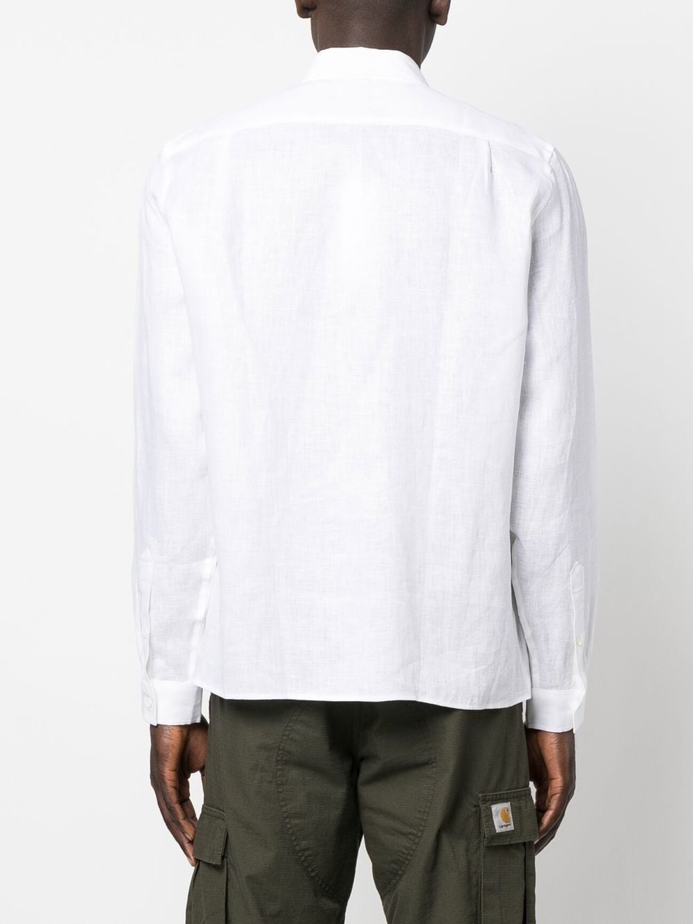 logo-embroidered button-down shirt - 4