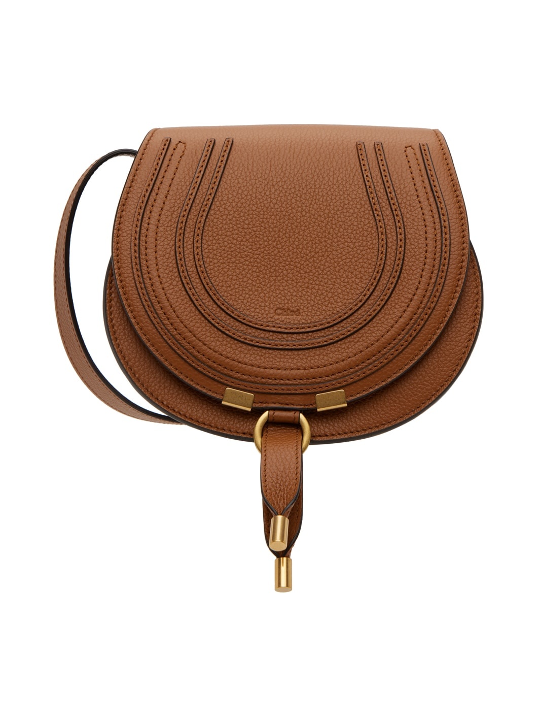 Tan Small Marcie Saddle Bag - 1