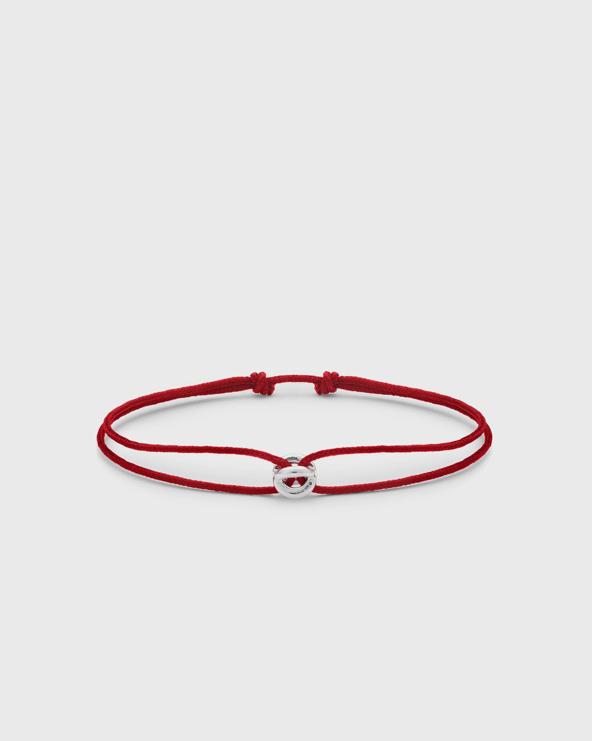 1g polished sterling silver red entrelacs cord bracelet - 1