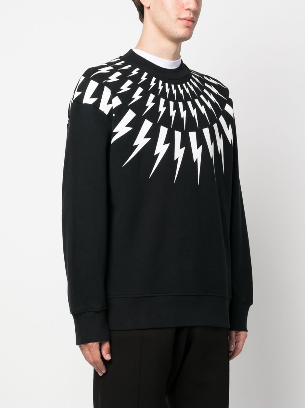 Thunderbolt-print cotton sweatshirt - 5