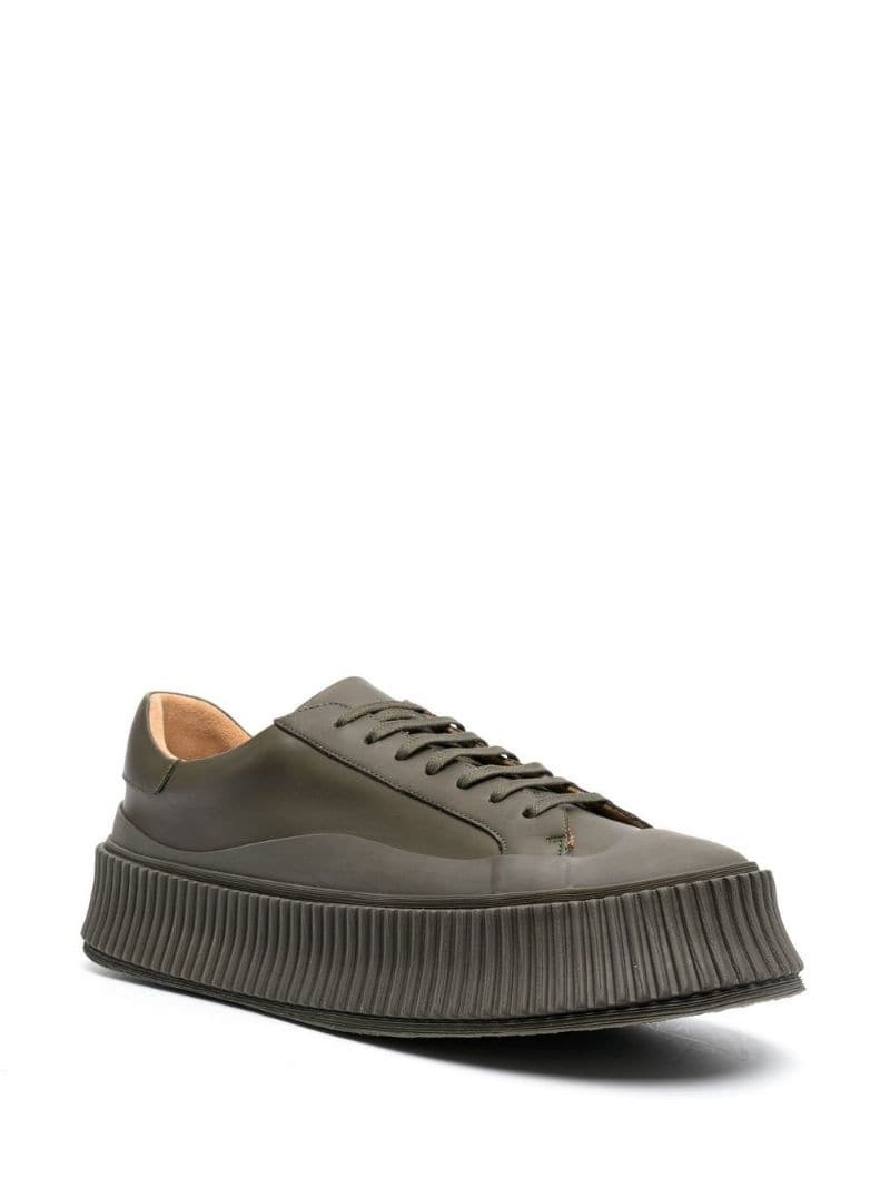 Jil Sander lace-up leather platform sneakers outlook